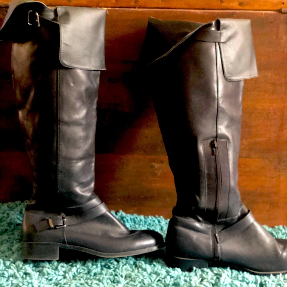 Wide calf black boots